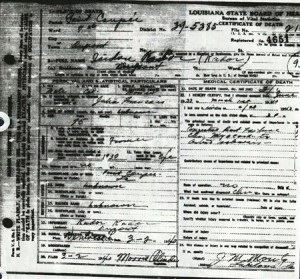 Isidore Kador death certificate