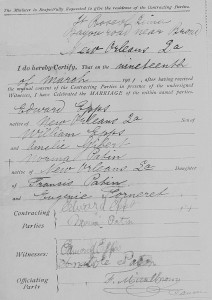 Marriage License, 19 March 1901.